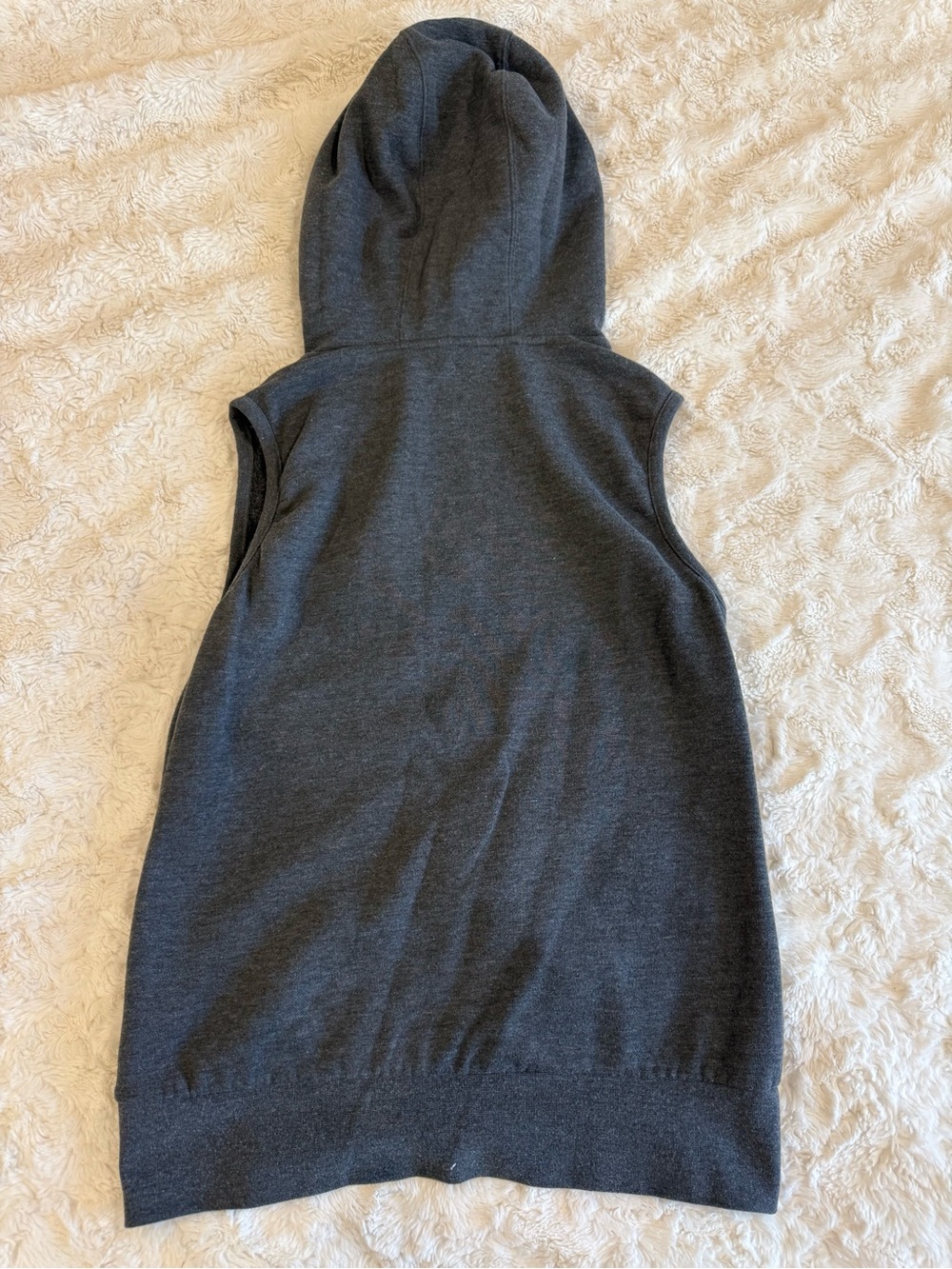 The North Face Sleeveless Hoodie in Charcoal with Mint Logo - Picture 2 of 3